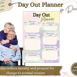 Day Out Planner for Dementia Caregivers, Printable Dementia Aid, Alzheimer’s Help, Keep Independence at Home, Dementia Care Sign