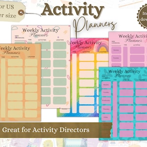 Activity Planner, Printable Planner, Elderly Care Planner, Activity Director, Dementia, Dementia Care, PDF Planner