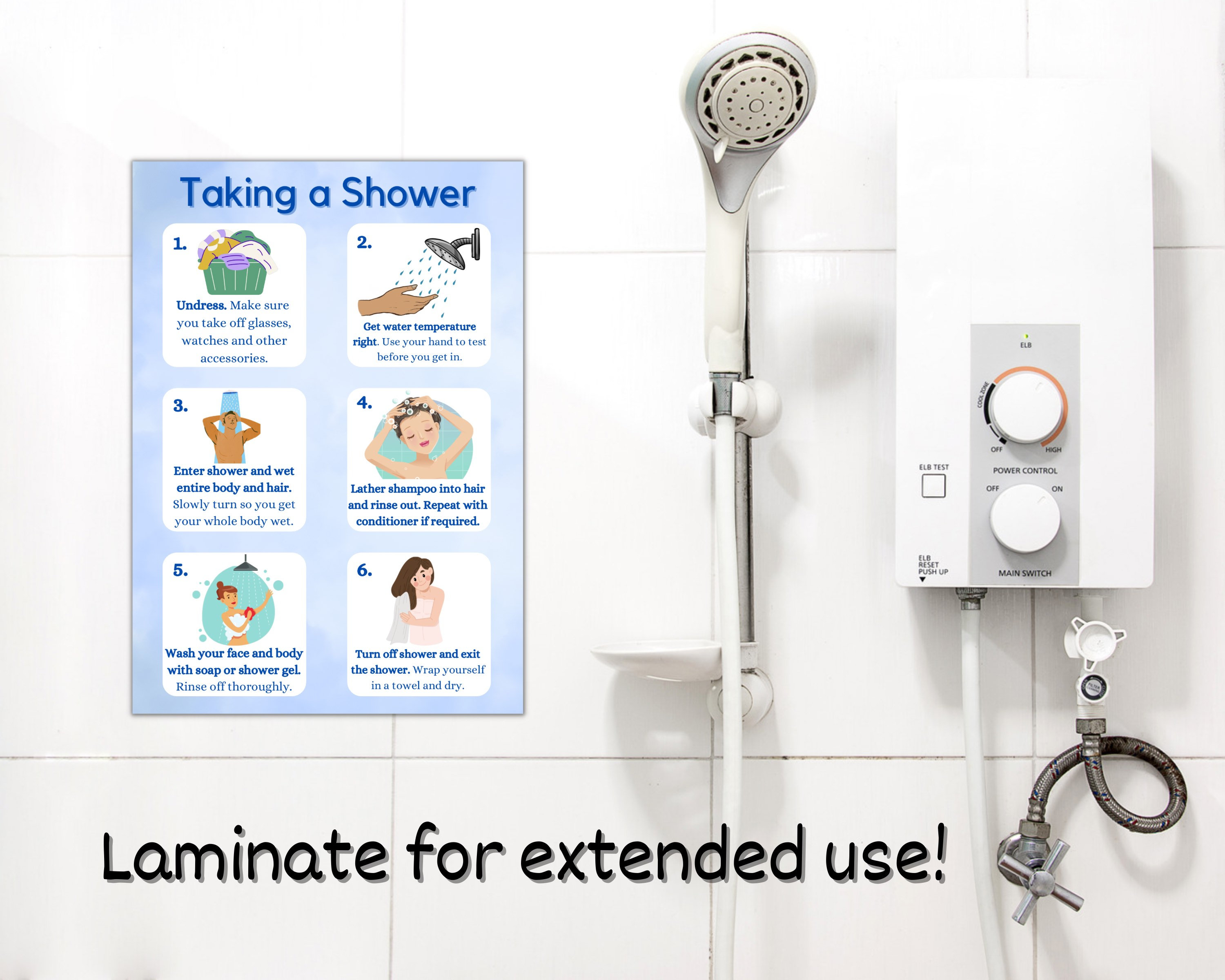 Taking a Shower Dementia Aid Printable Dementia Sign Wall Etsy