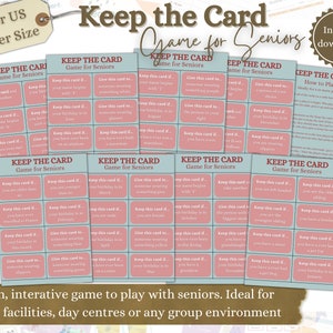 Keep the Card Game for Seniors, Dementia Activities, Care Facility Activity, Alzheimer’s gifts, Dementia Aid, Activities Director Materials