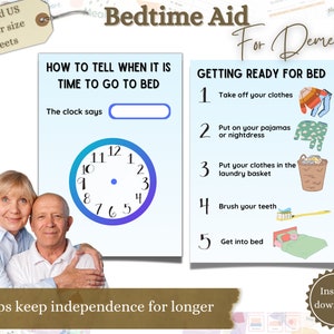Bedtime Dementia Aids, Sundowning, Dementia sign, Wall Signs for Alzheimer’s, Dementia Care, Memory Care Aid, Alzheimers png