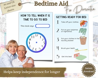 Bedtime Dementia Aids, Sundowning, Dementia sign, Wall Signs for Alzheimer’s, Dementia Care, Memory Care Aid, Alzheimers png