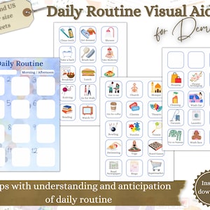 Daily Routine Planner for Dementia, Printable Dementia Aid, Alzheimer’s Help, Keep Independence at Home, Dementia Care Sign