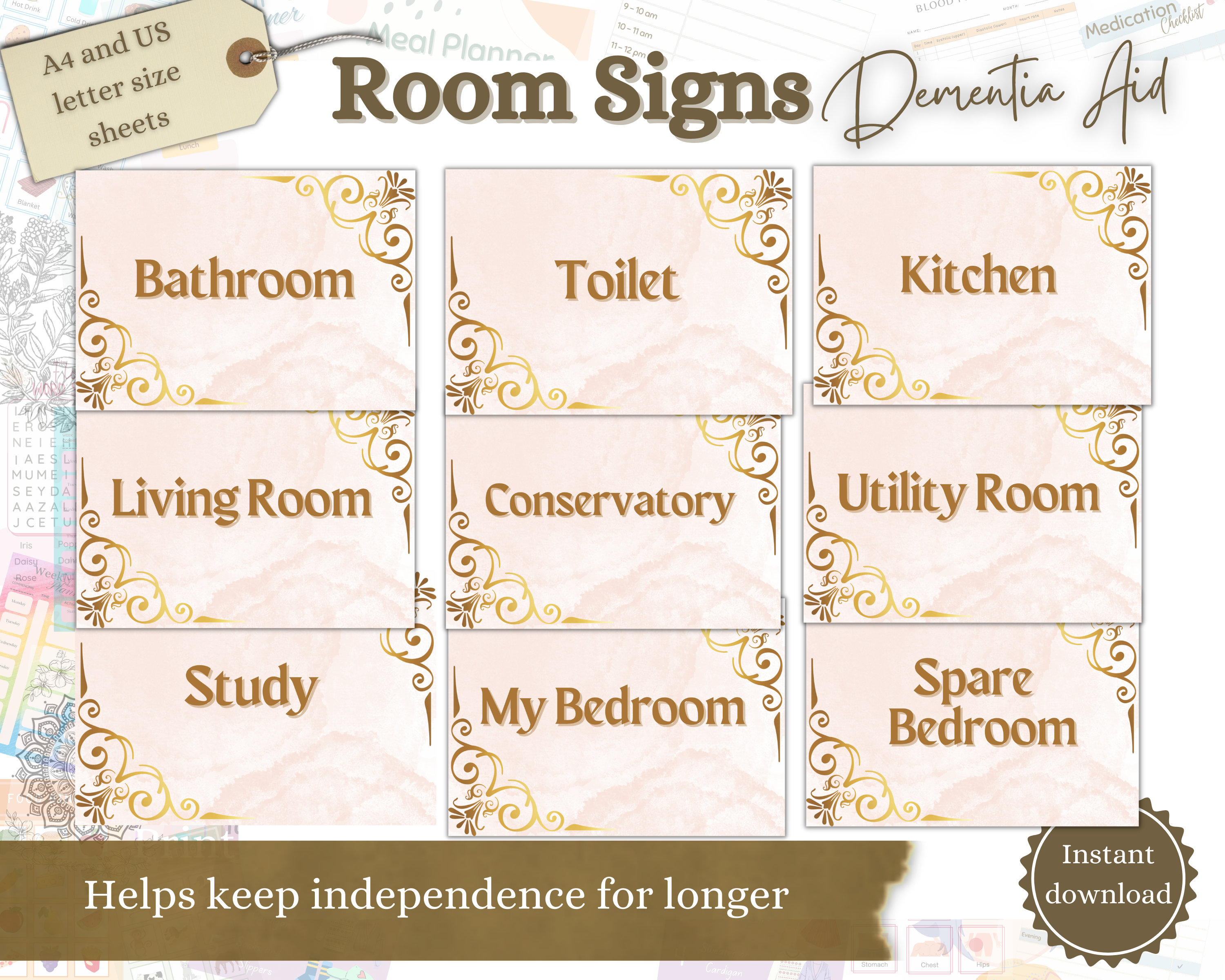 Printable Door Signs for Dementia, Dementia Aids, Door Signage, Memory Loss, Dementia PNG ...