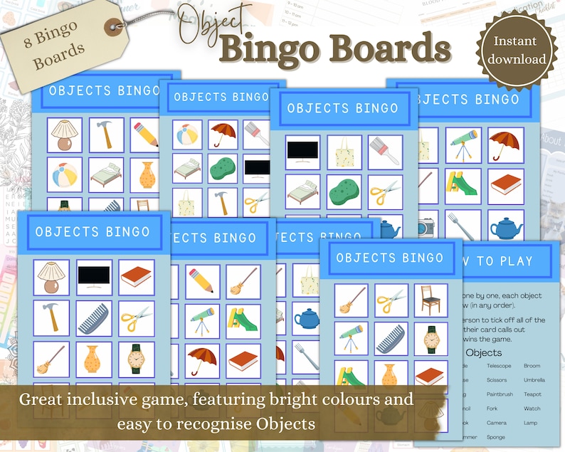 Dementia Bingo Board Printable Bingo Dementia Activities Etsy
