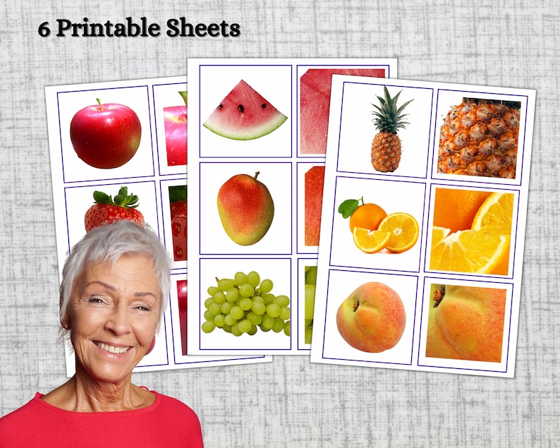 Matching Game for Seniors, Fruit Matching Game Dementia Activities