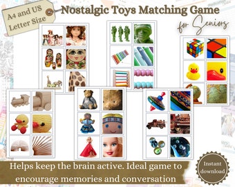 Nostalgic Toys Matching Game for Seniors, Dementia Activities, Dementia Sorting, Alzheimer’s gifts, Dementia Aid, Activities Director