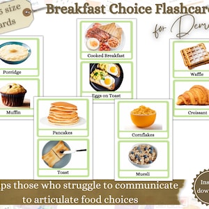 Cartes-éclair sur les choix de repas, soins de la mémoire, aide visuelle pour les personnes âgées, aide pour la démence, établissement de soins, aide visuelle pour la maladie d'Alzheimer, petit-déjeuner