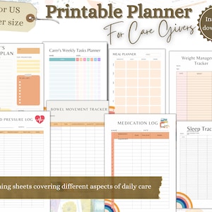 Caregivers Planner, Printable Planner, Elderly Care Planner, Dementia Help, Dementia Aid, Planner for Seniors, Dementia Binder, PDF Planner