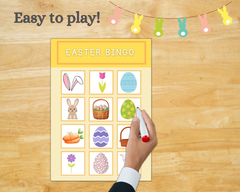 Easter Bingo for Seniors, Bingo Board, Alzheimers Activities, Brain