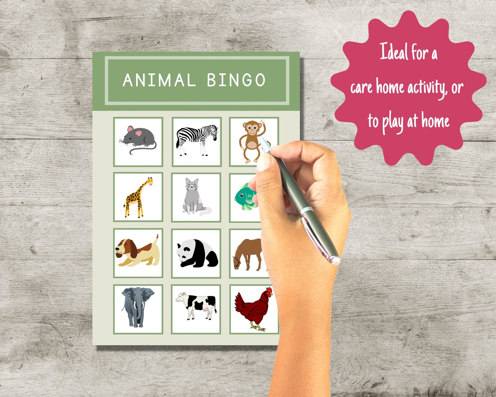 Printable Bingo Board, Dementia Activities, Activity for Seniors, Kids