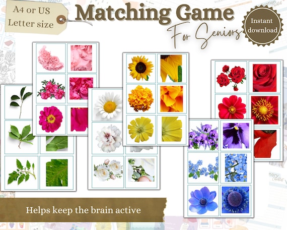 Dementia Activities, Care Home Activity, Dementia, Activities for Seniors, Alzheimer’s gifts, Dementia Aid, Matching Game