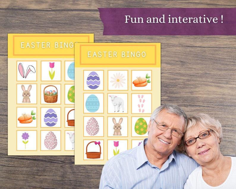 Easter Bingo for Seniors, Bingo Board, Alzheimers Activities, Brain
