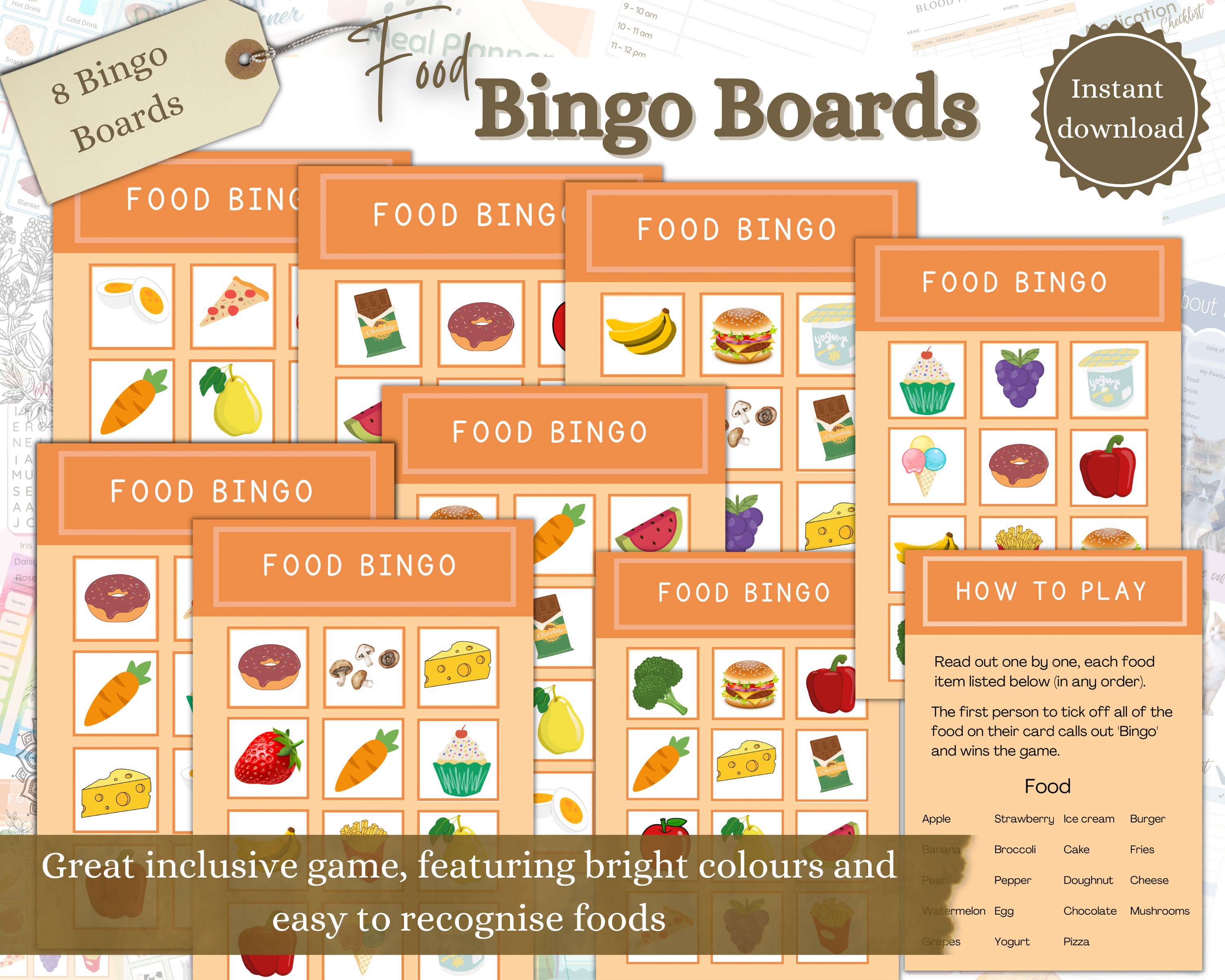 Bingo Game, Bingo Board, Alzheimers Activities, Bingo for Seniors