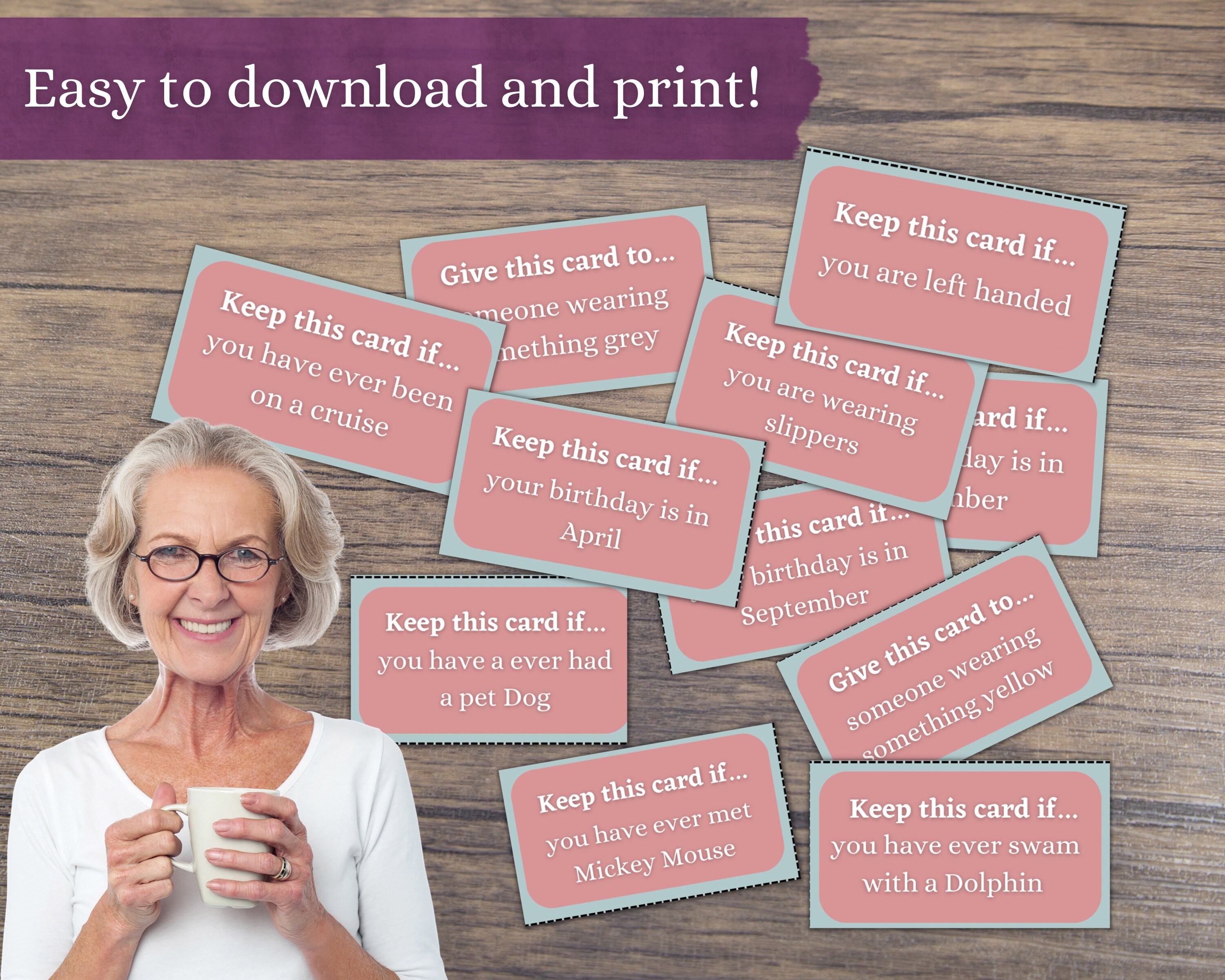 Keep the Card Game for Seniors Dementia Activities Care Etsy