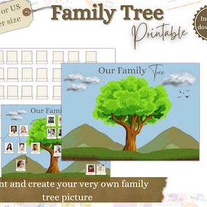 Dementia Gifts Family Tree, Family Tree Printable, Fillable Family Tree Template PDF, Dementia Aid, Dementia Printable