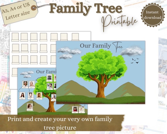 Dementia Gifts Family Tree, Family Tree Printable, Fillable Family Tree Template PDF, Dementia Aid, Dementia Printable