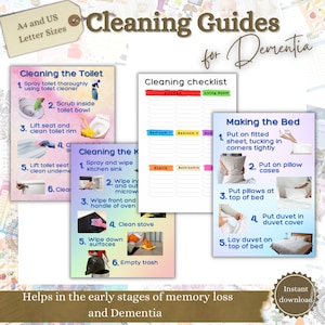 Dementia Aid Bundle, Cleaning Guides, Dementia Sign, Wall Sign  for Alzheimer’s, Dementia Care, Dementia aids, Alzheimers png, Memory Care
