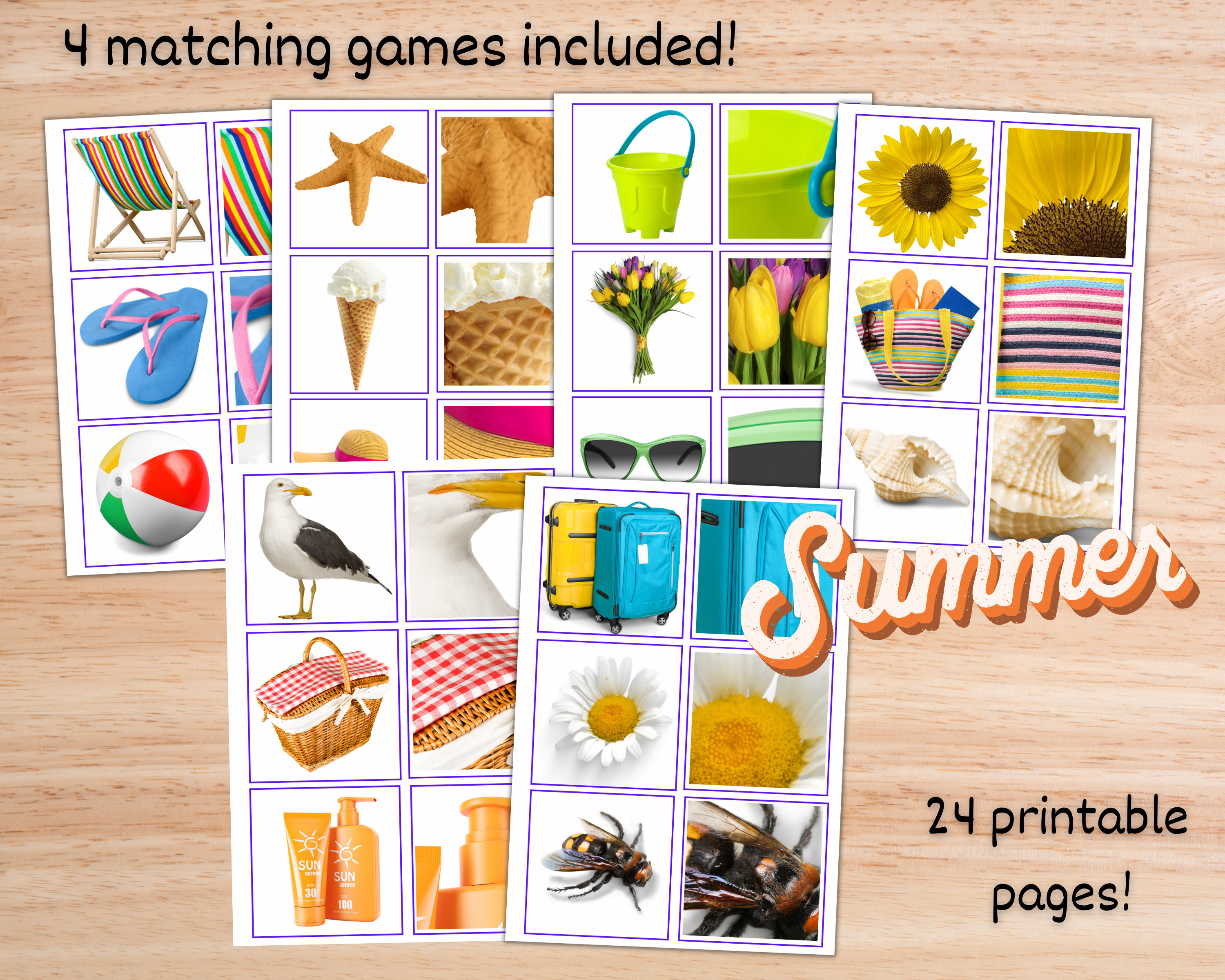 Activity Bundle for Seniors Matching Game Dementia Etsy