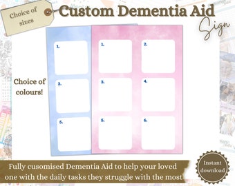 Custom Dementia Sign, Memory Aid, Dementia Care, Alzheimer's Aid, Memory Loss, Care Giver Aid, Home Support