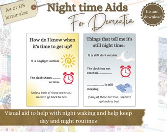 Night Time Dementia Aids, Dementia sign, Wall Signs for Alzheimer’s, Dementia Care, Memory Care Aid, Alzheimers png