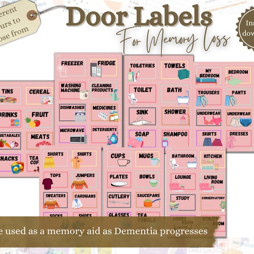 Dementia Signs Dementia Aids Room Signage Memory Loss - Etsy