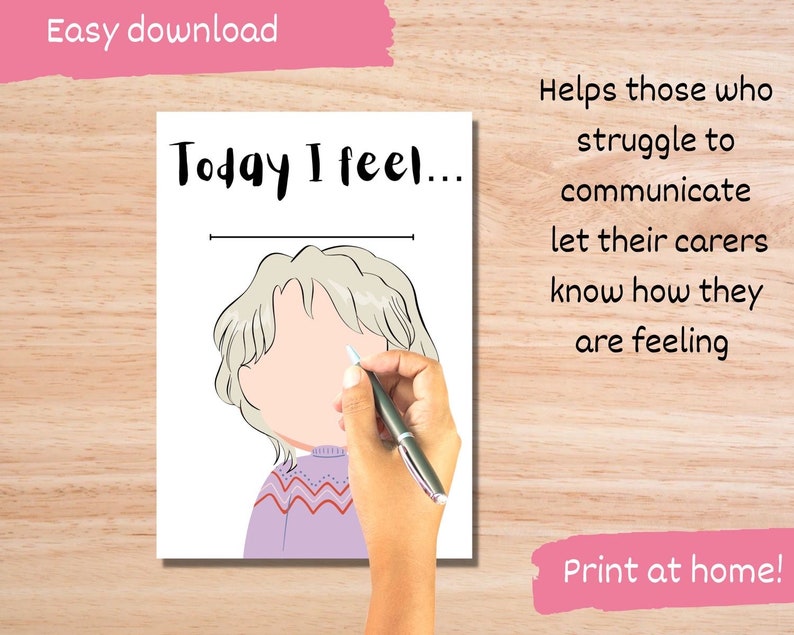 Dementia Communication Chart, Dementia Activity, Dementia Worksheet
