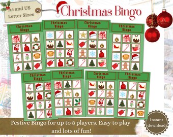 Christmas Bingo, Bingo for Seniors, Dementia Activities, Brain Games, Cognitive Therapy, Alzheimer's Activities, Dementia Friendly