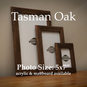 Premium Handmade Tasmanian Oak Photo Frame | Suit 5x7&quot; Print | Optional Acrylic & Mattboard