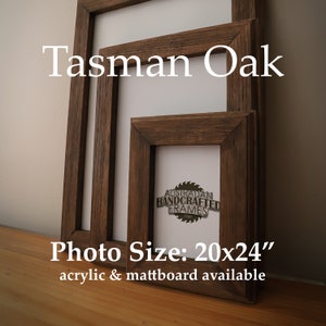 Premium Handmade Tasmanian Oak Photo Frame | Suit 20x24&quot; Print | Optional Acrylic & Mattboard