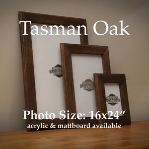 Premium Handmade Tasmanian Oak Photo Frame | Suit 16x24&quot; Print | Optional Acrylic & Mattboard