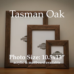 Premium Handmade Tasmanian Oak Photo Frame | Suit 10.5x13&quot; Print | Optional Acrylic & Mattboard