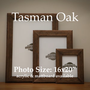 Premium Handmade Tasmanian Oak Photo Frame | Suit 16x20&quot; Print | Optional Acrylic & Mattboard