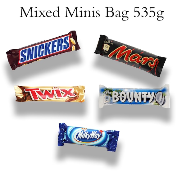 535g Mixed Minis Snickers / Mars / Twix / Milky Way / Bounty Perfect for  Parties, Gatherings, and Other Occasions - Etsy Israel