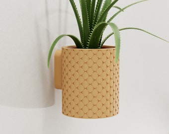 Unique 3D Printed Wall Planter - Mid Century Modern & Scandinavian Decor Gift for Plant Lovers - Ideal for Pothos and Succulents