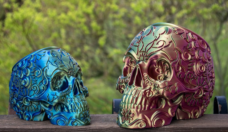 Mexicaanse Calavera Skull Planter Sugar Skull Pot Dag van de Doden Gotische Tuin Planter Decor afbeelding 2