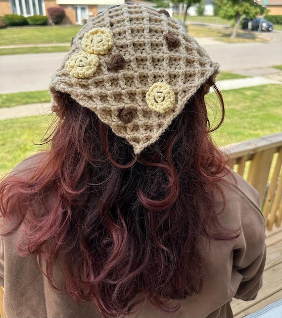 PDF - Crochet Chocolate Chip Banana Waffle Bandana PATTERN - Etsy