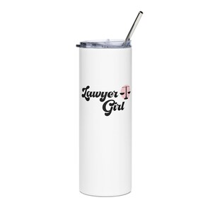 Lawyer Girl Stainless Steel Tumbler | Lawyer Tumbler | Law Student Gift | Lawyer Gift | Female Law Student Gift | Cute Law Student Tumbler