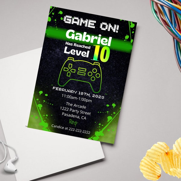 Boys Birthday Invitation 10 Years Old Etsy