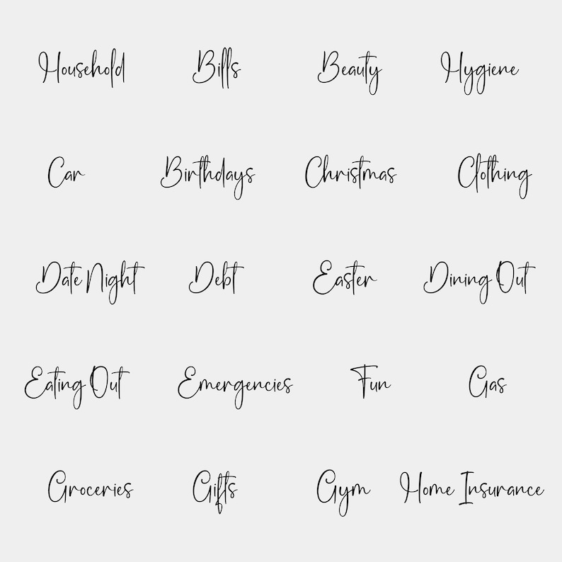 Cash Envelope Labels Svg Budget Binder Svg Cash Budgeting Png Etsy