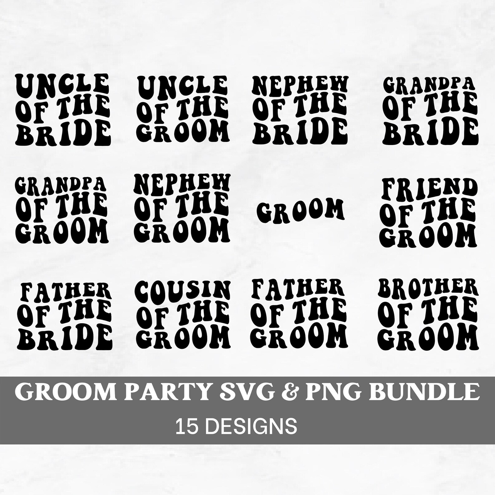 Groom Party Svg Bundle Groovy Wedding Party Svg Men's Etsy