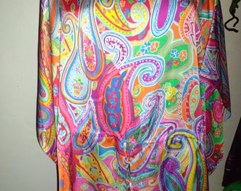 Lauren Ralph Lauren Silk Colorful Paisley Blouse