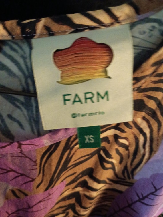 Farm Rio Cotton Tiered Short Tiger Summer Dress - Gem