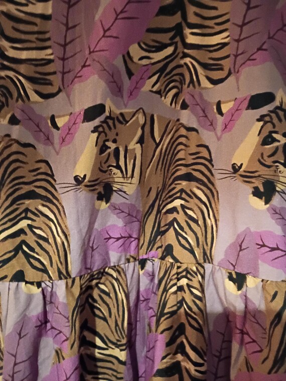 Farm Rio Cotton Tiered Short Tiger Summer Dress - Gem