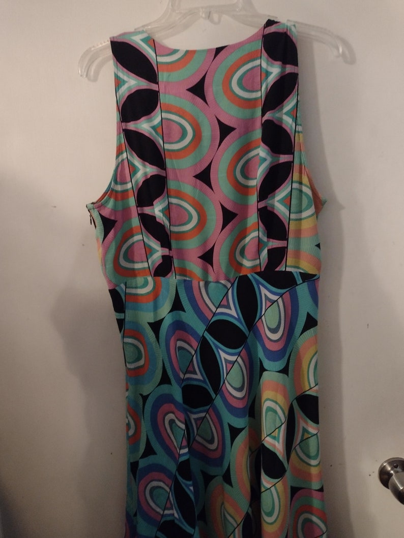 Anthropologie Multi Color Geo Print Midi Dress image 3
