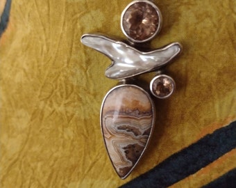 Starborn Multi-Stone Pendant on Silver Chain