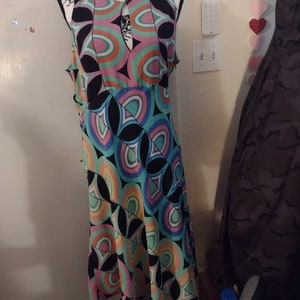 Anthropologie Multi Color Geo Print Midi Dress image 1