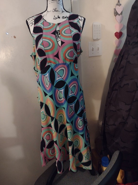 Anthropologie Multi Color Geo Print Midi Dress - image 1