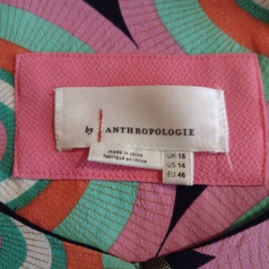 Anthropologie Multi Color Geo Print Midi Dress image 5