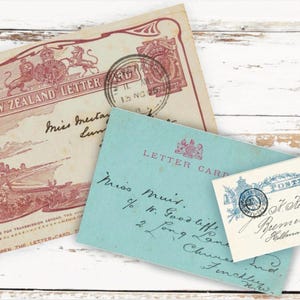 EXPANDED KIT 3 x 27 Vintage Postcards and Letter Cards | 3 Sizes | create clusters, tabs, dangles, layered elements | Junk Journaling